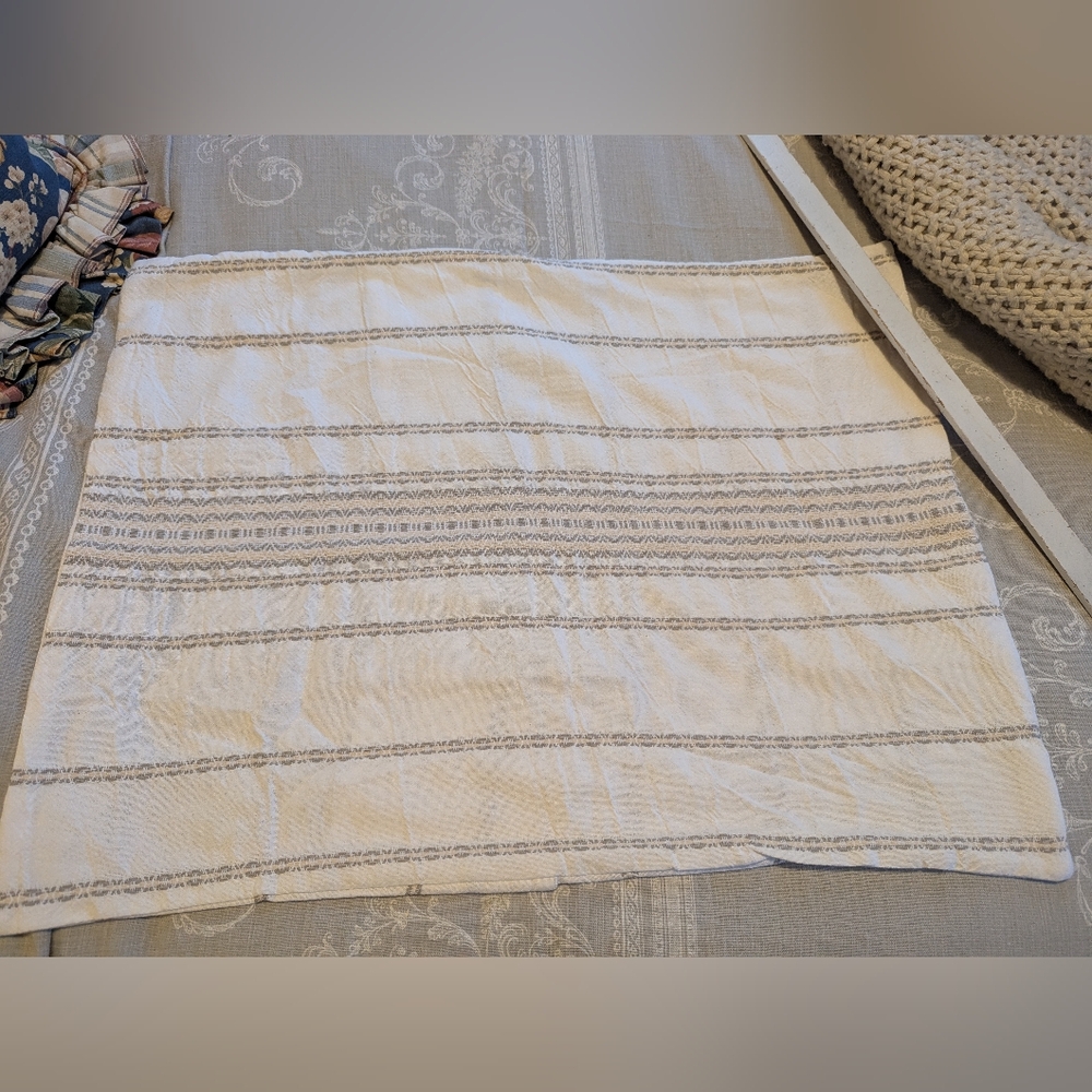 Coyuchi Standard Organic Cotton Pillow Sham India Striped Sustainable - Picture 2 of 8